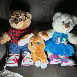 Build-A-Bear Workshop Bundle Plaid Bear Tutu Bear Bunny